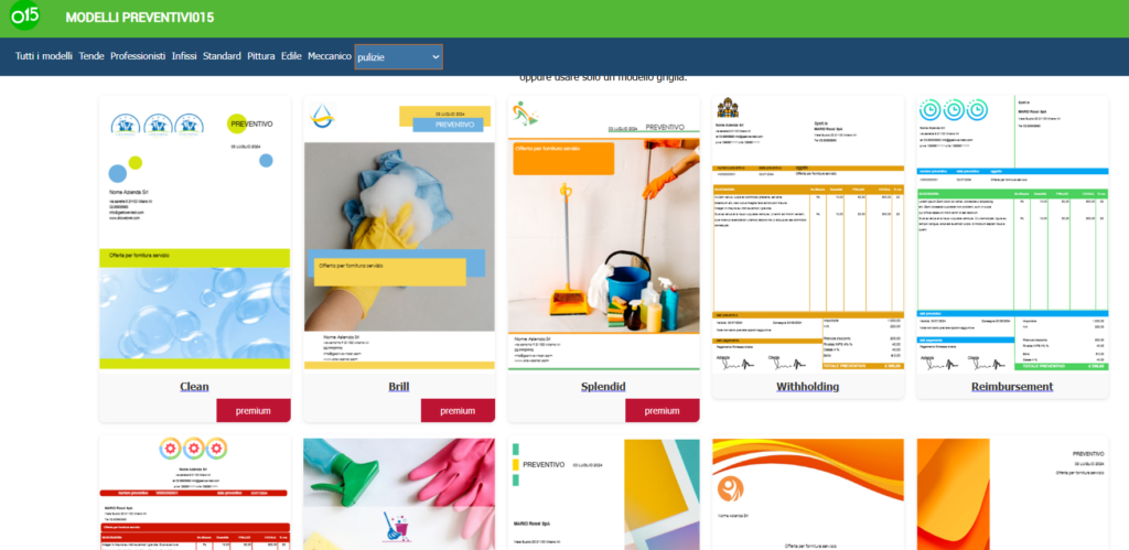 modelli e app per preventivi imprese pulizie